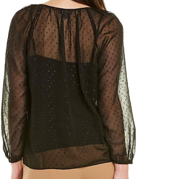 NWT J. Crew Point Sur Black Sheer Blouse P1258 - Picture 2 of 5